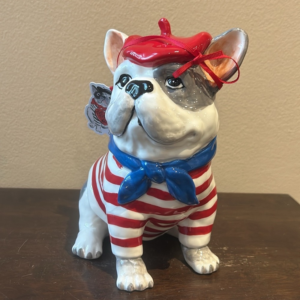 BLUE SKY CLAYWORKS Red Blue White FRENCHIE IN FRENCH SAILORS OUTFIT New